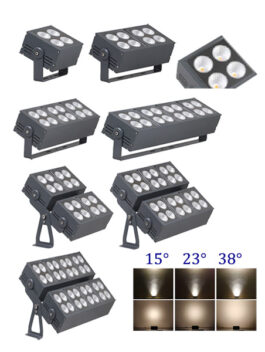 50W~400W Bright COB LED Floodlights 15°/23°/28°/45°/60° IP66