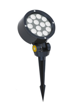 12W DC24V Round LED Floodlight Garden Lamp with spike or base