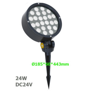 24W DC24V Round LED Garden Spot Floodlight with spike or base