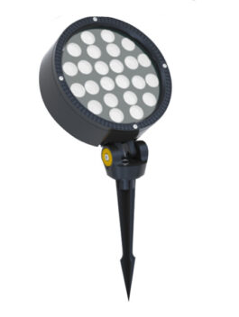 24W AC100-240V Round LED Garden Floodlight with spike or base