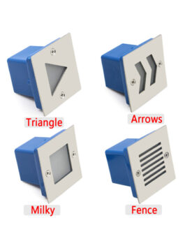 1W Square LED Staircase Step Light Milky Fence Arrows Triangle IP65