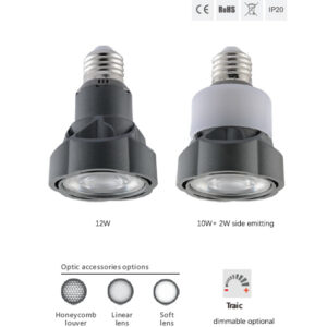12W PAR20 E27 LED Spotlight Dimmable High CRI for Hotel Catering Lighting