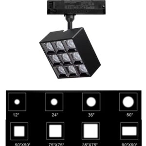 35W Square LED Track Light Wall Washer Dimmable Art Exhibition Gallery Painting Lighting
