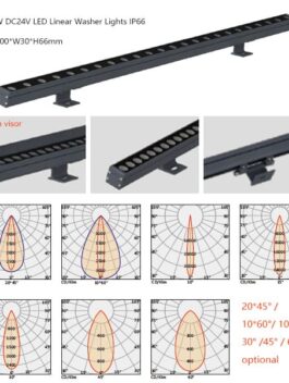 12W DC24V LED Linear Wall Washer Light Single Clor RGBW Color Changing DMX512 IP66