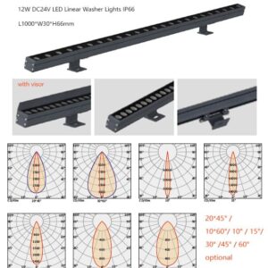 12W DC24V LED Linear Wall Washer Light Single Clor RGBW Color Changing DMX512 IP66