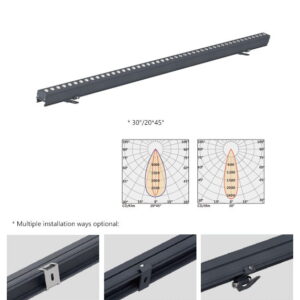 12W DC24V Slim LED Linear Wall Washer Lights 0°/20*45° IP66