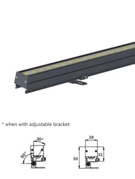 12W DC24V LED Linear Wall Washer Lights for Architecture Facade Lighting IP66