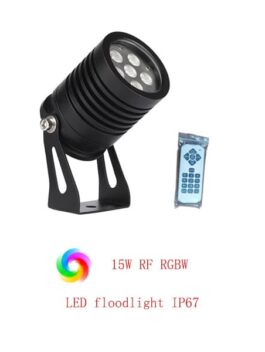 15W AC100V-240V RGBW RF Remote Control LED Floodlights Spotlights IP67