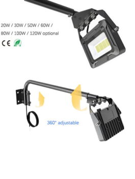 20W 30W 50W 60W 80W 100W 120W Bright LED Display Sign Flood Lights with Arm IP66