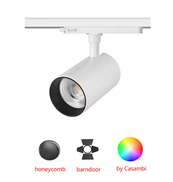 25W 30W AC220V-240V RGBW/RGBCW LED 3 Phase 4 Wires Track Light Projector