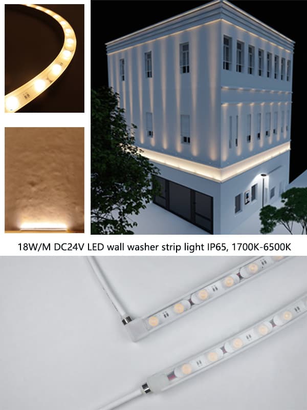 18W/M DC24V LED Wall Wash Strip Light IP65 30°